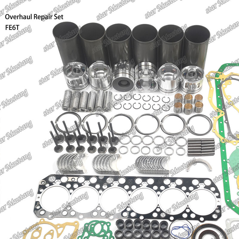 FE6 12V Kit de réparation de réparation de cylindre de revêtement de piston Kit de joints Kit guide du siège de soupape roulement principal roulement de la tige pour Hino