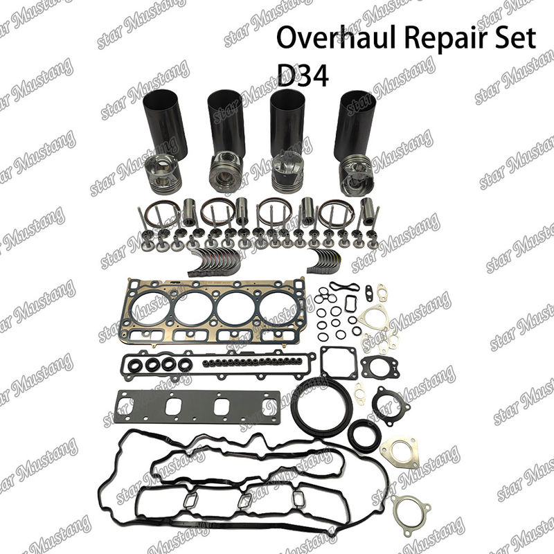D34 Réparation complète de l'équipement de remplissage du cylindre de plomberie Kit de garniture Kit de soupape Guide du siège de la vanne roulement principal roulement de la tige pour Doosan
