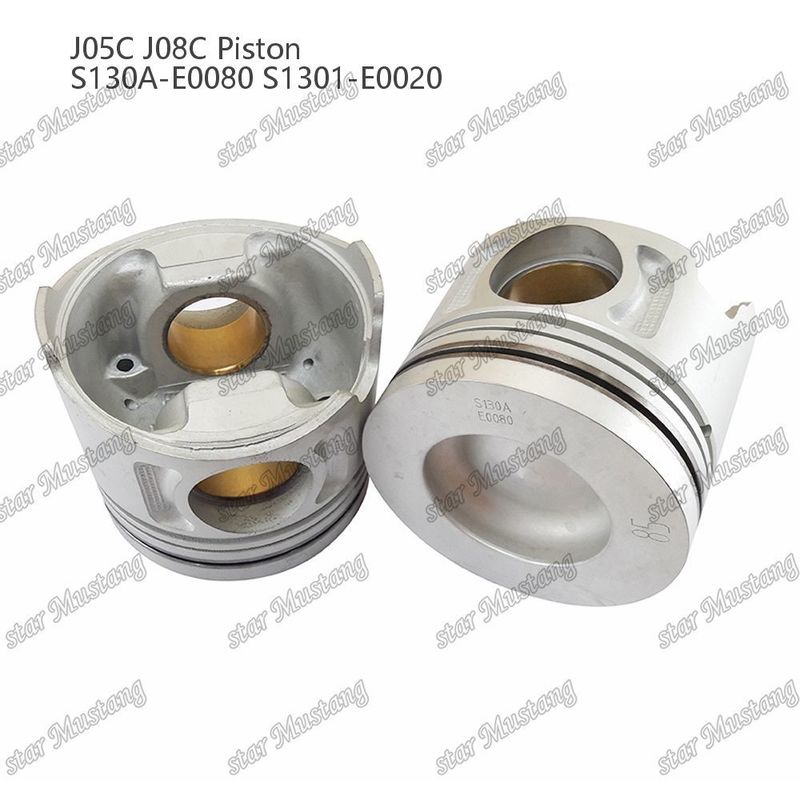 Piston J05C J08C avec pochette de cuivre 65 mm chambre de combustion refroidissement interne S130A-E0080 S1301-E0020 Pour Hino