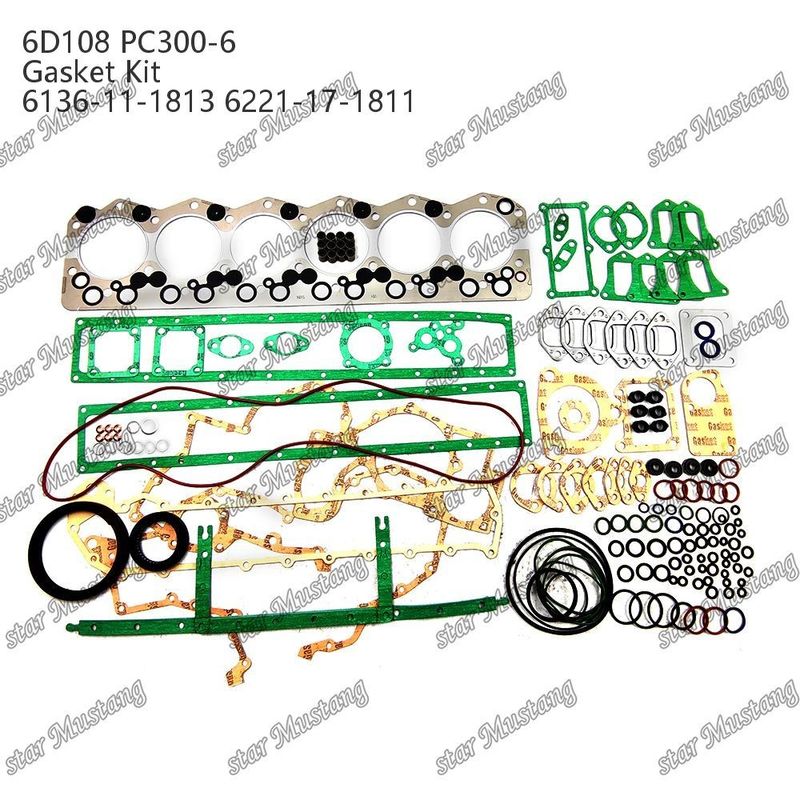 Kit de joints complets 6D108 PC300-6 6136-11-1813 6221-17-1811 Ensemble de joints pour pièces de réparation de moteurs diesel Komatsu