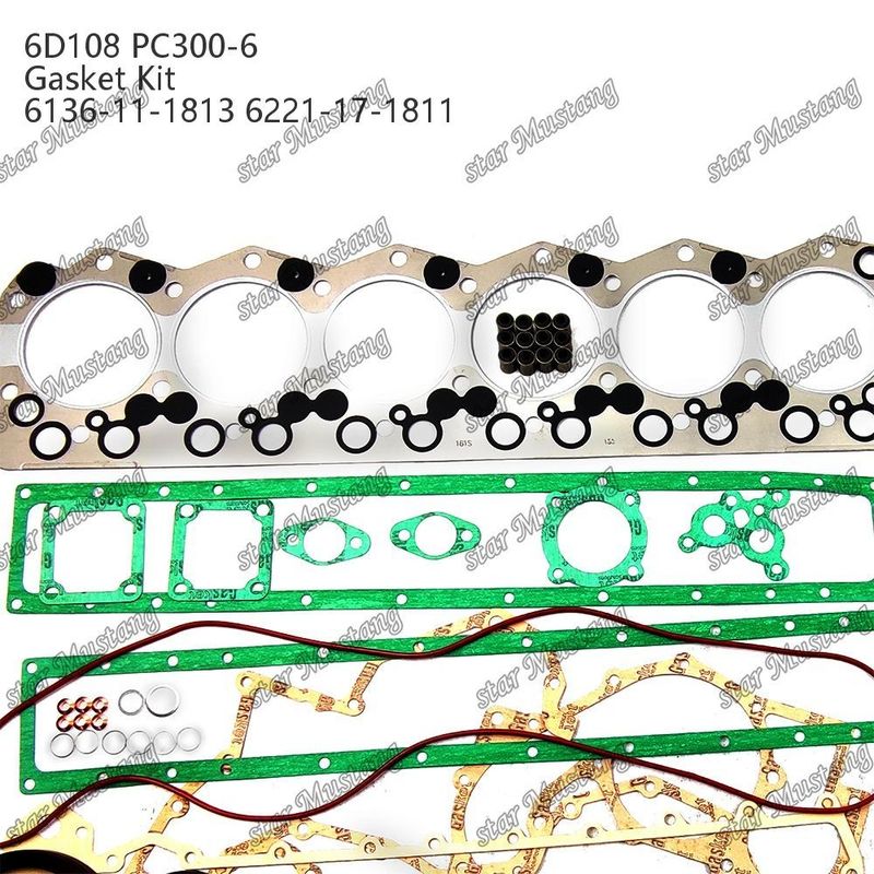 Kit de joints complets 6D108 PC300-6 6136-11-1813 6221-17-1811 Ensemble de joints pour pièces de réparation de moteurs diesel Komatsu