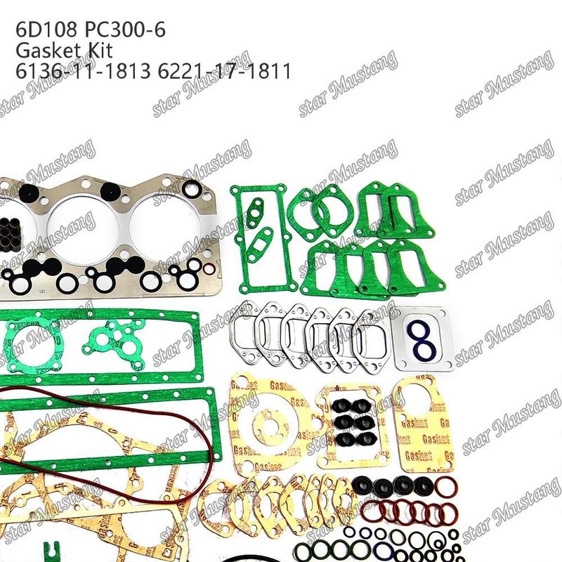 Kit de joints complets 6D108 PC300-6 6136-11-1813 6221-17-1811 Ensemble de joints pour pièces de réparation de moteurs diesel Komatsu