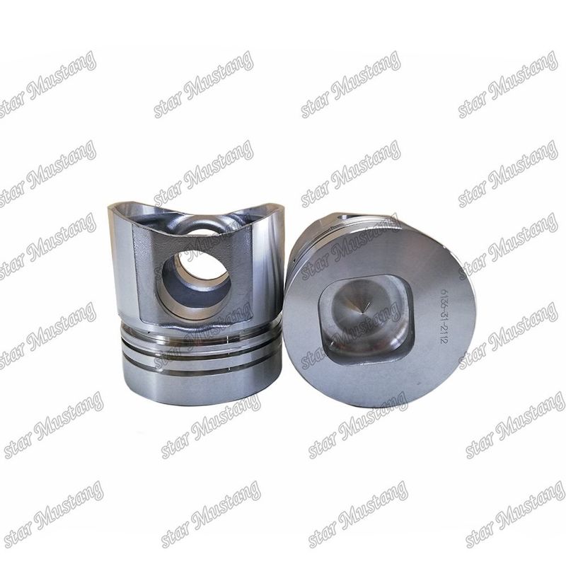 Piston 6D105-1 Fond carré 6136-31-2112 6136-31-2010 Pour pièces détachées de moteur Kumatsu