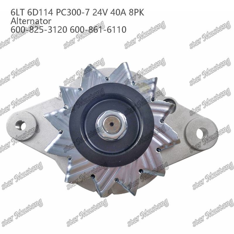 L'alternateur 6LT 6D114 PC300-7 24V 40A 8PK 600-825-3120 600-861-6110