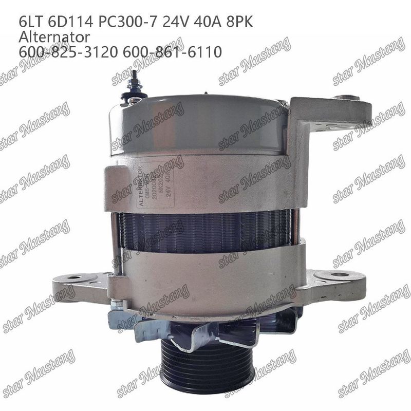 L'alternateur 6LT 6D114 PC300-7 24V 40A 8PK 600-825-3120 600-861-6110