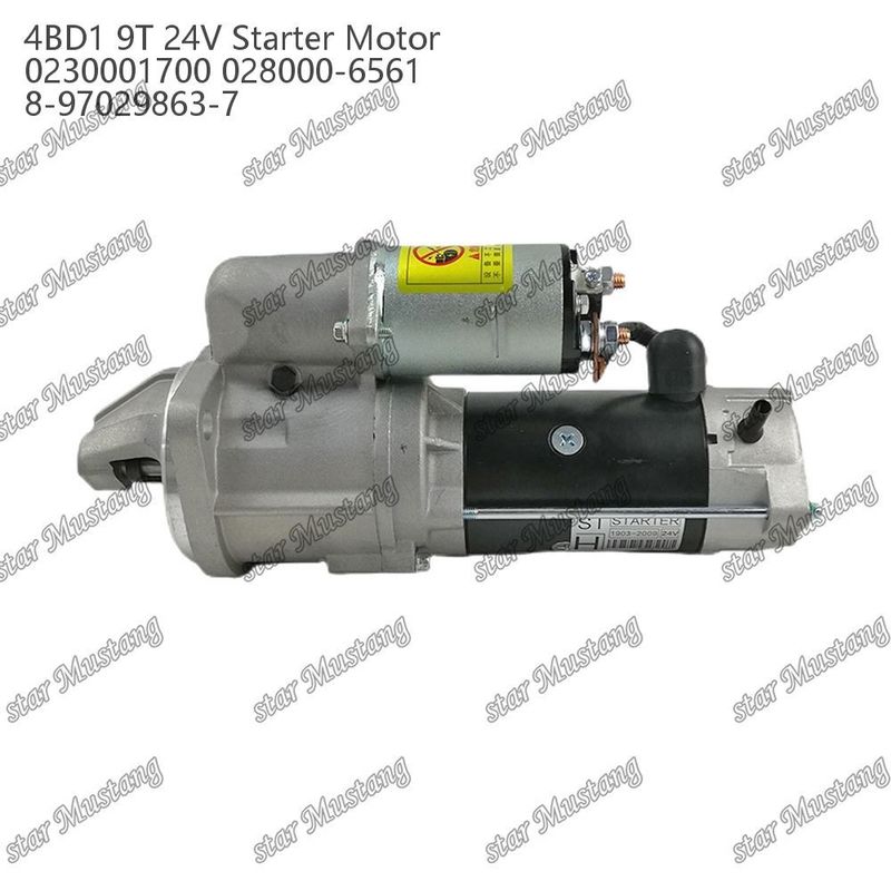 4BD1 Moteur de démarrage 24V 0230001700 028000-6561 8-97029863-7 Pour les pièces détachées du moteur ISUZU