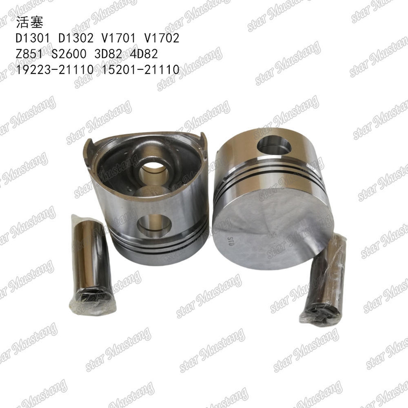 Piston D1301 D1302 V1701 V1702 Z851 S2600 3D82 4D82 19223-21110 15201-21110 Convient pour les pièces de moteur KUBOTA